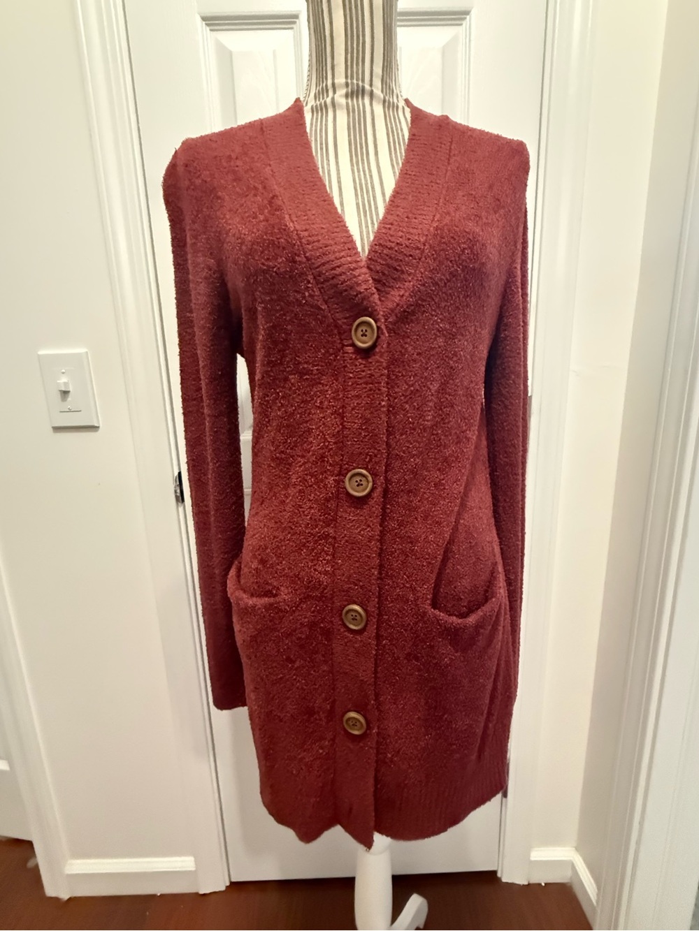 Grace & Lace bamboo grandpa Button Cardigan Sweater